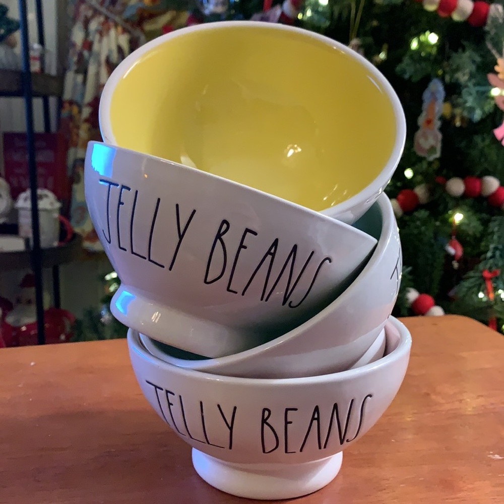 RAE DUNN Yellow JELLY BEANS bowl EASTER NEW